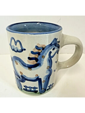 M.A. Hadley Horse “ The End” Pottery Stoneware Coffee Mug Hand Painted Signed
